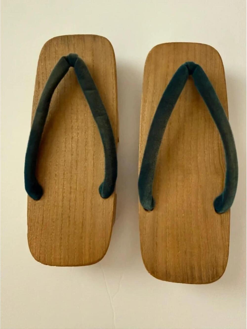 Vintage Traditional Japanese Aizu Kiri Geta Shoes Sandals Wooden Platforms
